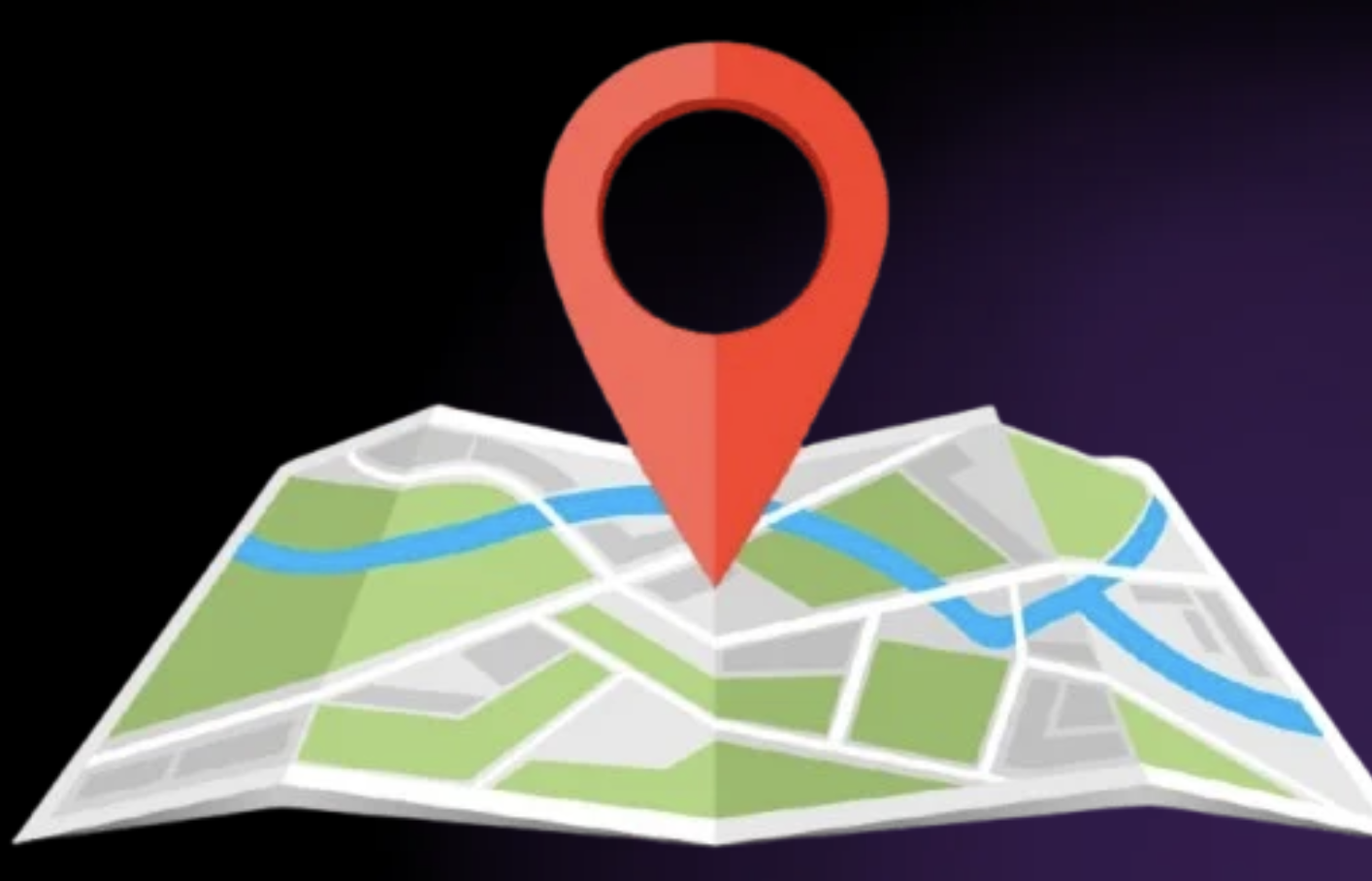 Mapa com pino de localização